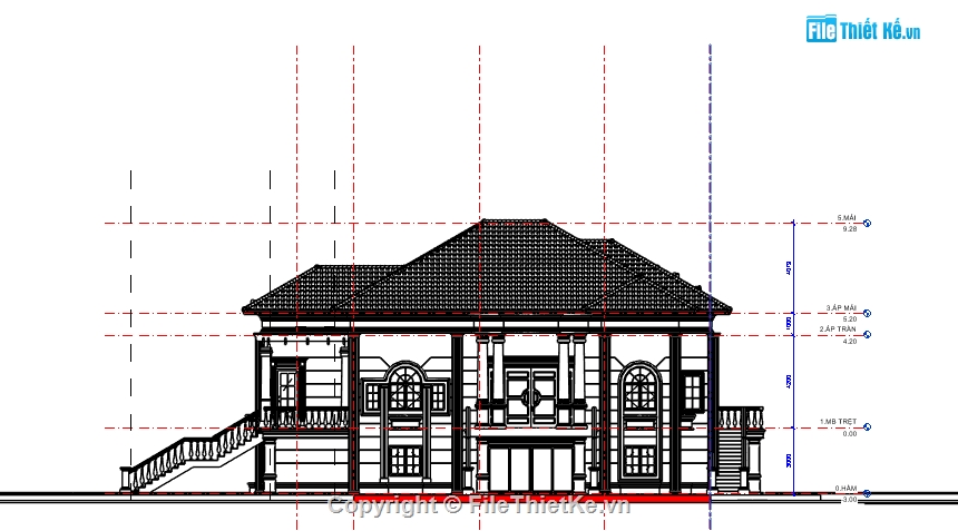 REVIT Biệt thự cổ điển 2 tầng,REVIT Biệt thự 2 tầng,REVIT Biệt thự,REVIT Biệt thự 2 tầng