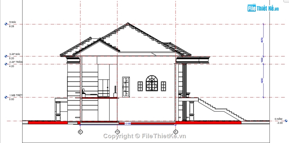 REVIT Biệt thự cổ điển 2 tầng,REVIT Biệt thự 2 tầng,REVIT Biệt thự,REVIT Biệt thự 2 tầng