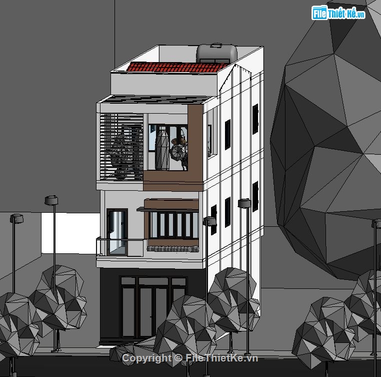 nhà phố 3 tầng,nhà 3 tầng,file nhà 3 tầng,cad nhà 3 tầng,Revit nhà 3 tầng