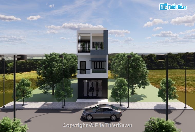nhà phố 3 tầng,nhà 3 tầng,file nhà 3 tầng,cad nhà 3 tầng,Revit nhà 3 tầng