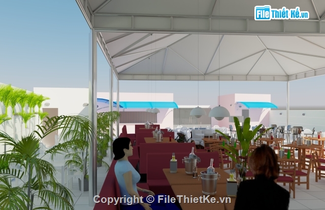 cafe ngoài sân,quán cafe,cafe,Revit cà phê,Revit Cafe