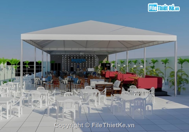 cafe ngoài sân,quán cafe,cafe,Revit cà phê,Revit Cafe