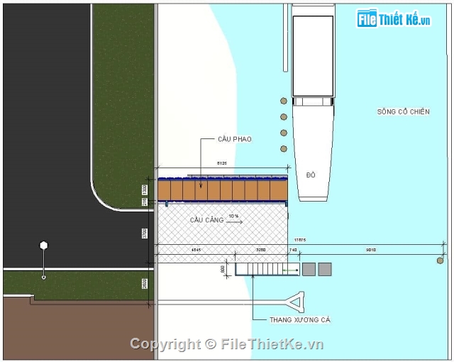 Cầu phao nổi FCC,Cầu phao nổi,công trình revit,cầu phao nước lớn,cầu phao nước nhỏ,Phối cảnh cầu phao