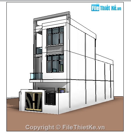 công trình nhà dân,nhà 3 tầng,công trình revit,revit achitecture,bản vẽ revit,nhà phố 3 tầng