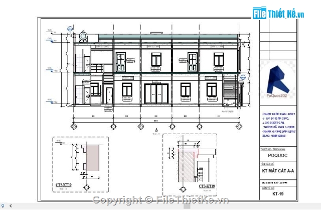 Revit nhà làm việc 2 tầng,revit trụ sở 2 tầng,trụ sở khu phố 2 tầng revit,revit trụ sở khu phố,Trụ sở nhà phố 2 tầng 5x20m