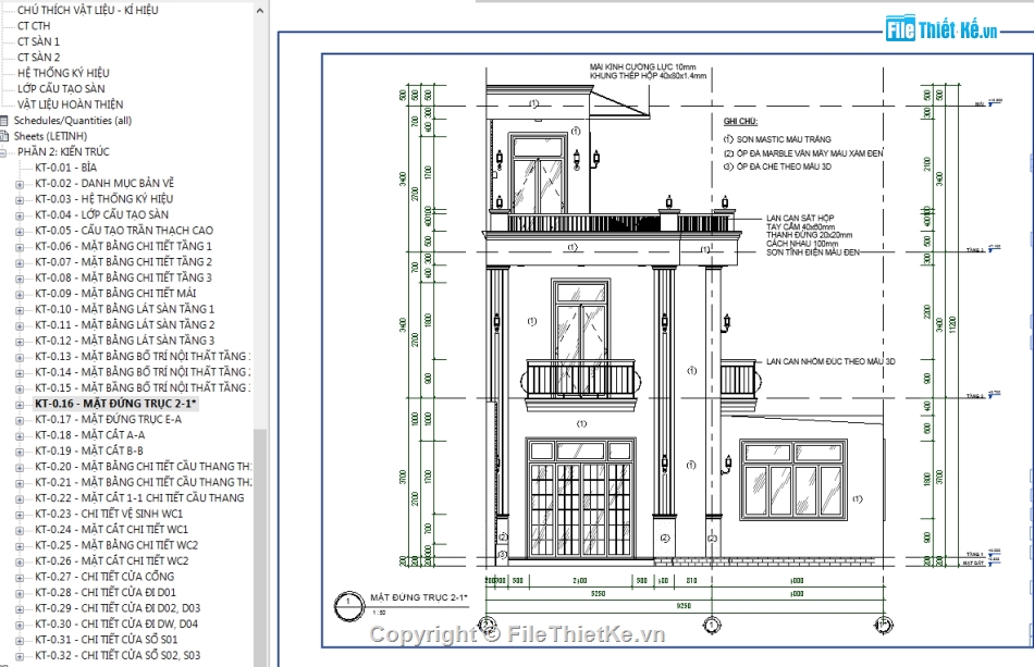 revit biệt thự 3 tầng,File revit biệt thự 3 tầng,Bản vẽ revit biệt thự 3 tầng,Biệt thự 3 tầng 9.25x13.8m,Bản vẽ biệt thự 3 tầng