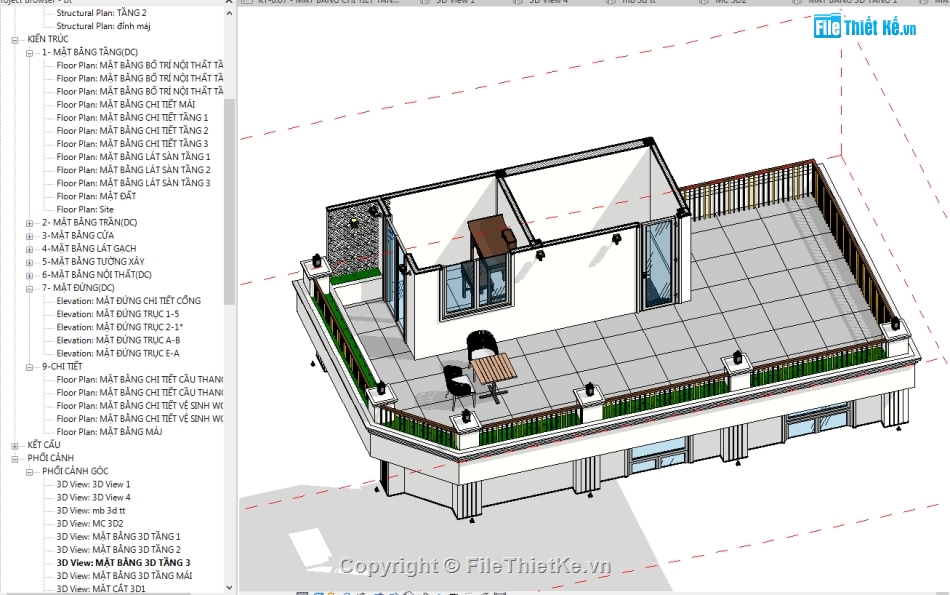 revit biệt thự 3 tầng,File revit biệt thự 3 tầng,Bản vẽ revit biệt thự 3 tầng,Biệt thự 3 tầng 9.25x13.8m,Bản vẽ biệt thự 3 tầng