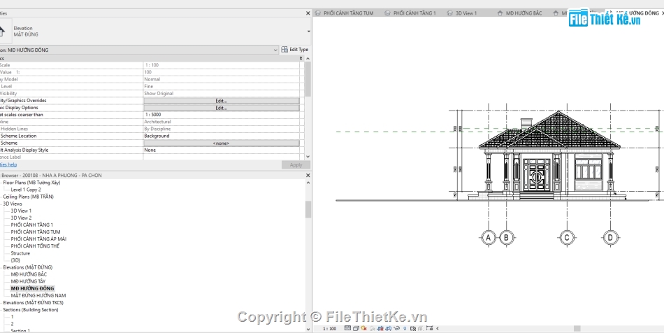 Biệt thự  9.3x15.4m,Kiến trúc Biệt thự vườn,Biệt thự revit