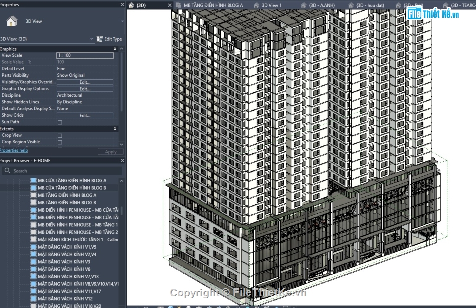 revit kiến trúc chung cư,revit chung cư,kiến trúc chung cư