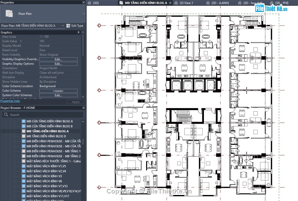 revit kiến trúc chung cư,revit chung cư,kiến trúc chung cư
