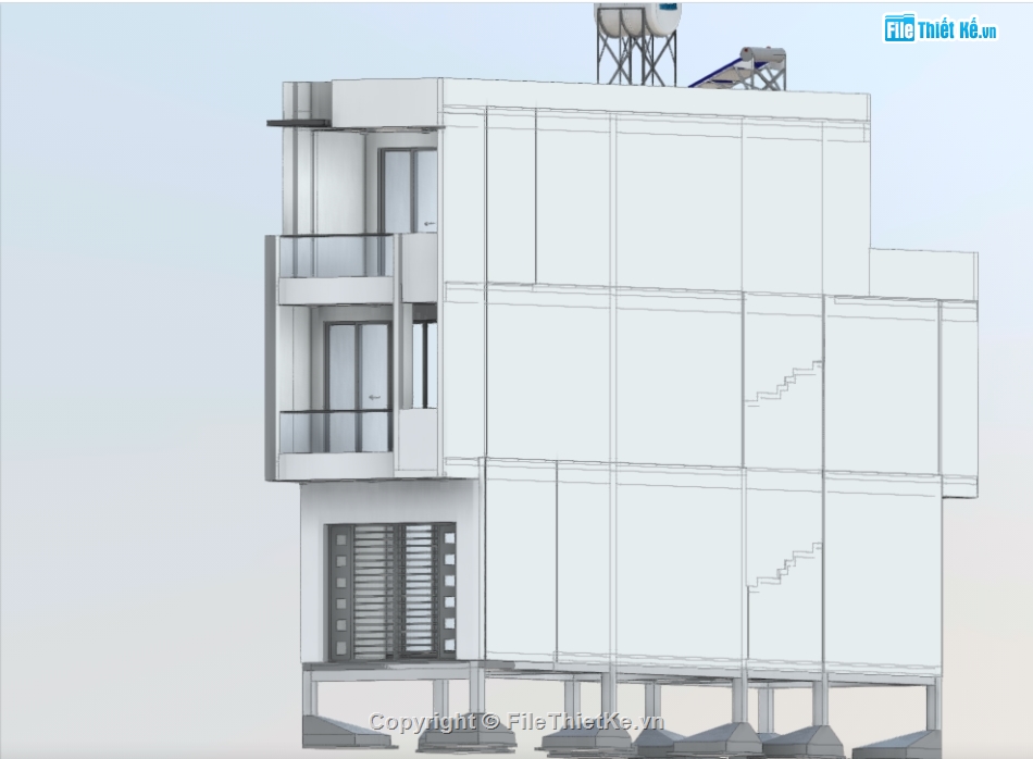 nhà phố 3 tầng revit,Revit nhà phố 3 tầng,file revit nhà phố 3 tầng,revit nhà phố,nhà phố 3 tầng 4x15.5m