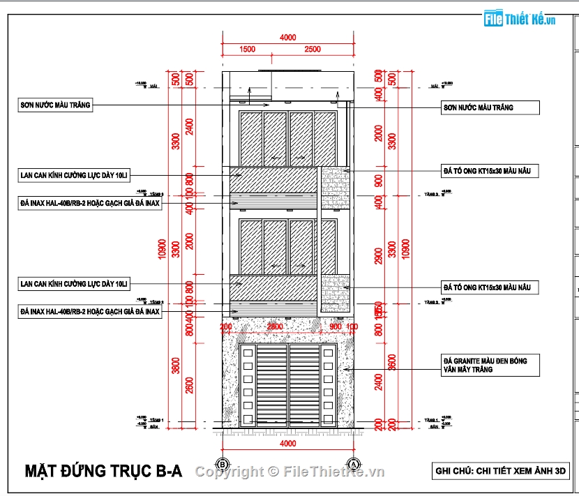 nhà phố 3 tầng revit,Revit nhà phố 3 tầng,file revit nhà phố 3 tầng,revit nhà phố,nhà phố 3 tầng 4x15.5m