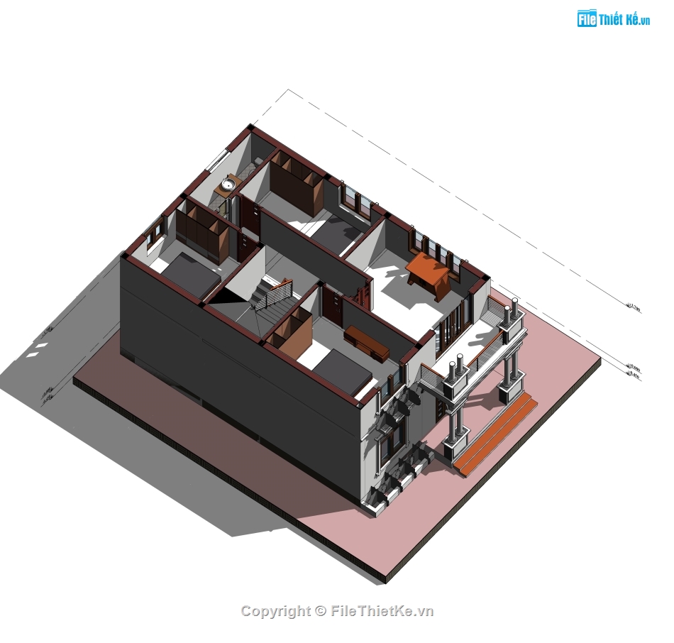 Biệt thự 2 tầng mái thái,revit biệt thự 2 tầng,biệt thự 2 tầng revit,biệt thự 2 tầng file revit,biệt thự 2 tầng 7.5x11m