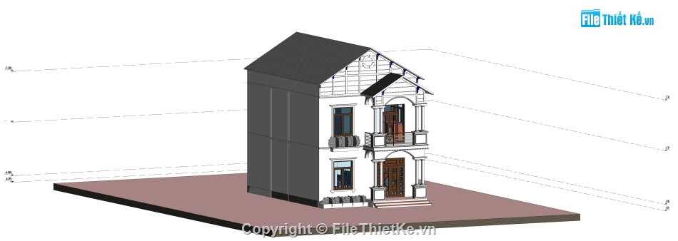 Biệt thự 2 tầng mái thái,revit biệt thự 2 tầng,biệt thự 2 tầng revit,biệt thự 2 tầng file revit,biệt thự 2 tầng 7.5x11m