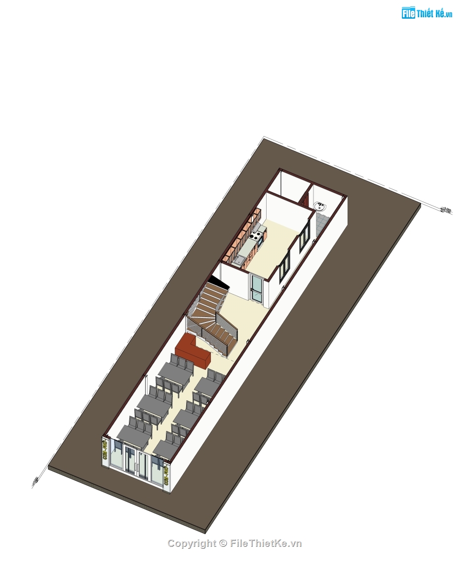 Nhà phố 2 tầng file revit,Nhà phố 2 tầng 4x20m,Revit nhà phố 2 tầng,nhà phố 2 tầng file revit,bản vẽ nhà phố 2 tầng