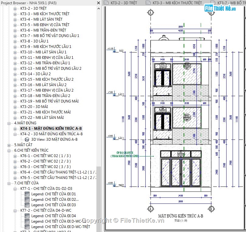 file revit nhà phố 3 tầng,Bản vẽ revit nhà phố 3 tầng,Thiết kế revit nhà phố 3 tầng,revit nhà phố 3 tầng 5x9.2m,bản vẽ nhà phố 3 tầng revit,nhà phố 3 tầng revit