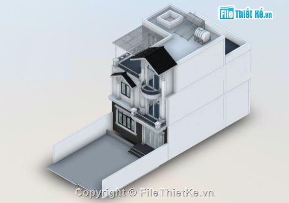 kiến trúc 3 tầng,nhà phố 3 tầng,bản vẽ nhà phố