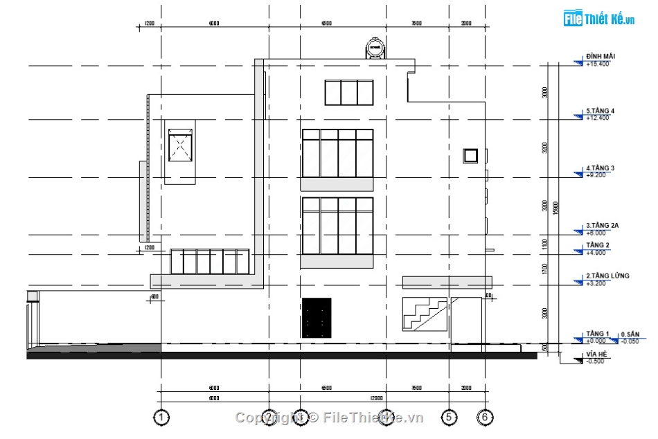 Nhà phố 4 tầng,revit nhà phố 4 tầng,nhà phố 4 tầng file revit,bản vẽ nhà phố 4 tầng,nhà phố 4 tầng 4.2x18m