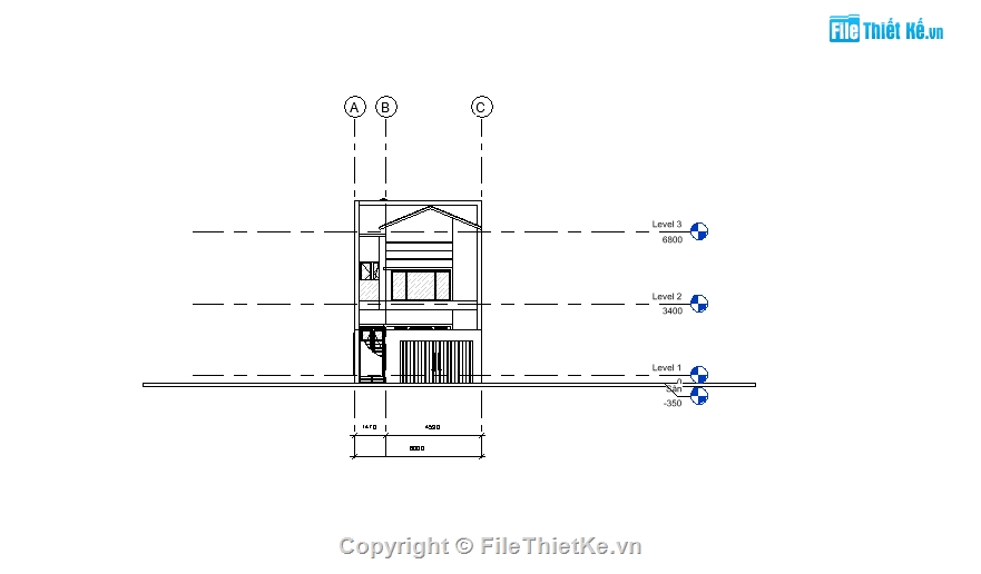 Mẫu nhà gác lửng,nhà hiện đại,nhà gác lửng,file revit,kiến trúc nhà phố,nhà phố