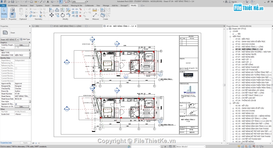 Revit nhà phố 4 tầng,File revit nhà phố 4 tầng,Nhà phố 4 tầng file revit,Bản vẽ nhà phố 4 tầng,Nhà phố 4 tầng revit