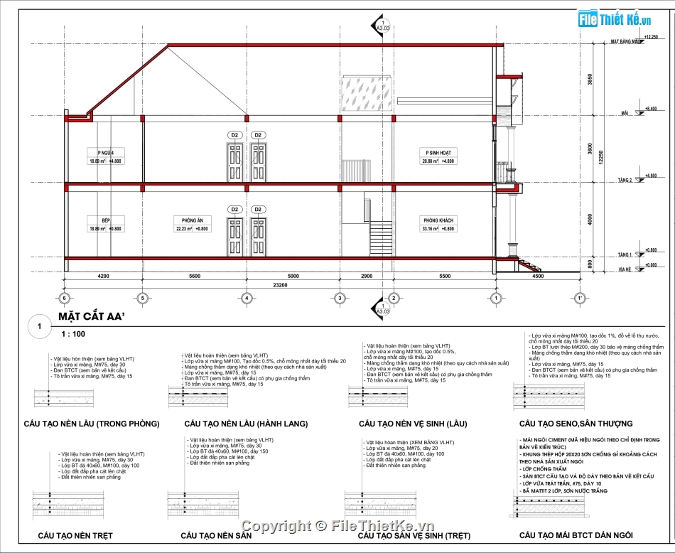 nhà 2 tầng,revit nhà 2 tầng,nhà 2 tầng mái thái