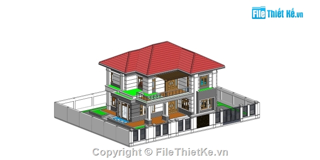 Nhà 2 tầng,Biệt thự  2 tầng,File Revit Biệt thự 2 tầng,Biệt thự  2 tầng 7x11.9m,File revit Biệt thự 2 tầng