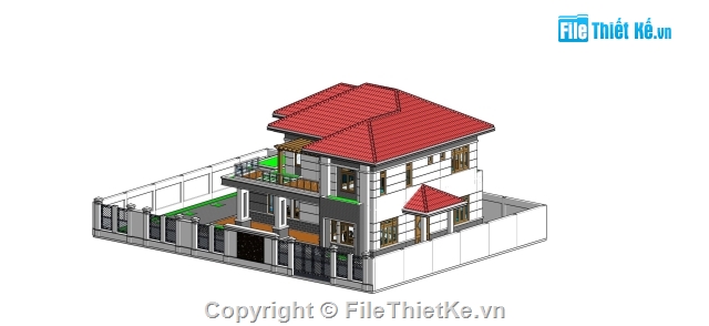 Nhà 2 tầng,Biệt thự  2 tầng,File Revit Biệt thự 2 tầng,Biệt thự  2 tầng 7x11.9m,File revit Biệt thự 2 tầng