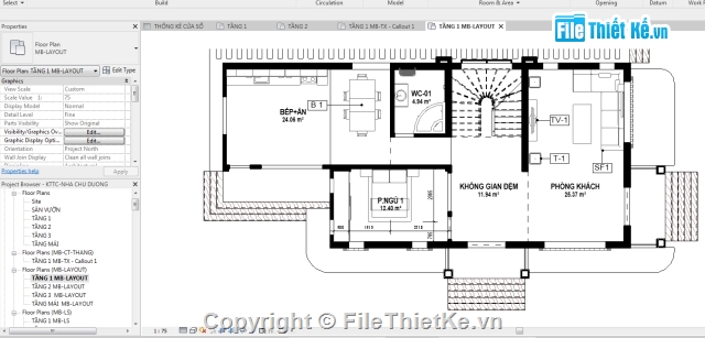 biệt thự 2 tầng,revit biệt thự 7x12m,nhà biệt thự,Bản vẽ revit biệt thự,Biệt thự 7x12m,Bản vẽ biệt thự Revit