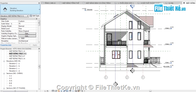 biệt thự 2 tầng,revit biệt thự 7x12m,nhà biệt thự,Bản vẽ revit biệt thự,Biệt thự 7x12m,Bản vẽ biệt thự Revit