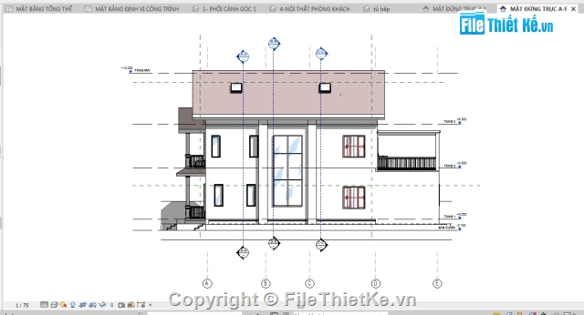 biệt thự 2 tầng,revit biệt thự 7x12m,nhà biệt thự,Bản vẽ revit biệt thự,Biệt thự 7x12m,Bản vẽ biệt thự Revit