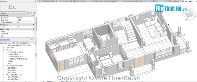 biệt thự 2 tầng,revit biệt thự 7x12m,nhà biệt thự,Bản vẽ revit biệt thự,Biệt thự 7x12m,Bản vẽ biệt thự Revit