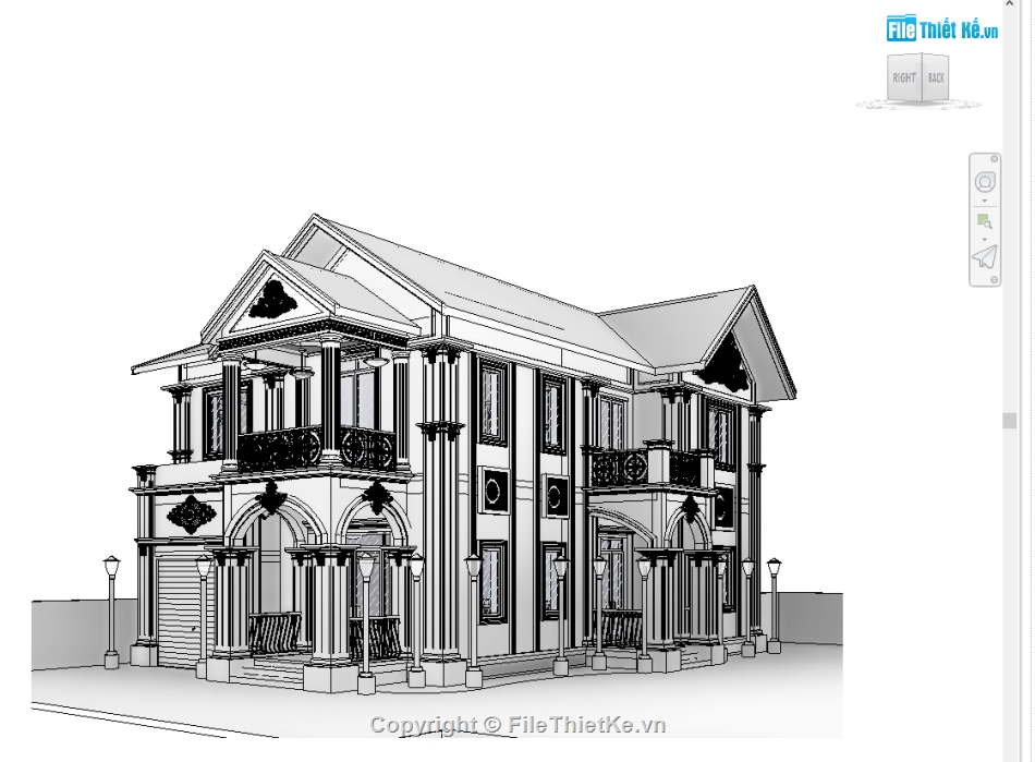 revit nhà 2 tầng,biệt thư 2 tầng 9.6x13.7m,file revit nhà 2 tầng,mẫu revit biệt thự 2 tầng,bản vẽ revit biệt thự 2 tầng