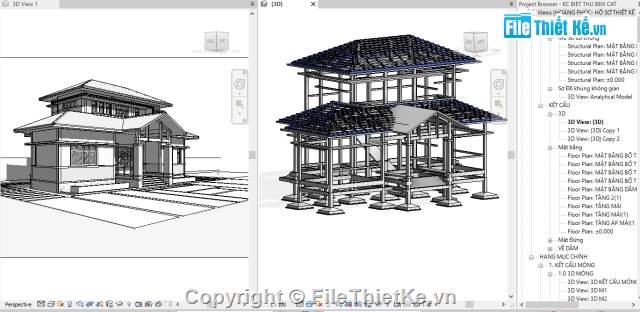 File Revit Biệt Thự 12x17m,file revit biệt thự full,File Thiết kế Biệt Thự 12x17m,Biệt Thự Sân Vườn 12x17m