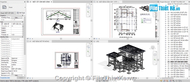 File Revit Biệt Thự 12x17m,file revit biệt thự full,File Thiết kế Biệt Thự 12x17m,Biệt Thự Sân Vườn 12x17m