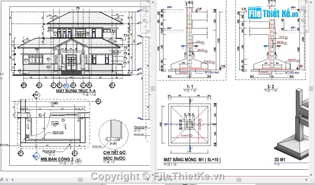 File Revit Biệt Thự 12x17m,file revit biệt thự full,File Thiết kế Biệt Thự 12x17m,Biệt Thự Sân Vườn 12x17m