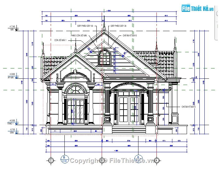 File revit Nhà cấp 4,revit Nhà cấp 4,bản vẽ  revit Nhà cấp 4,revit Nhà cấp 4 mái thái,Nhà cấp 4 mái thái 8.7x15m