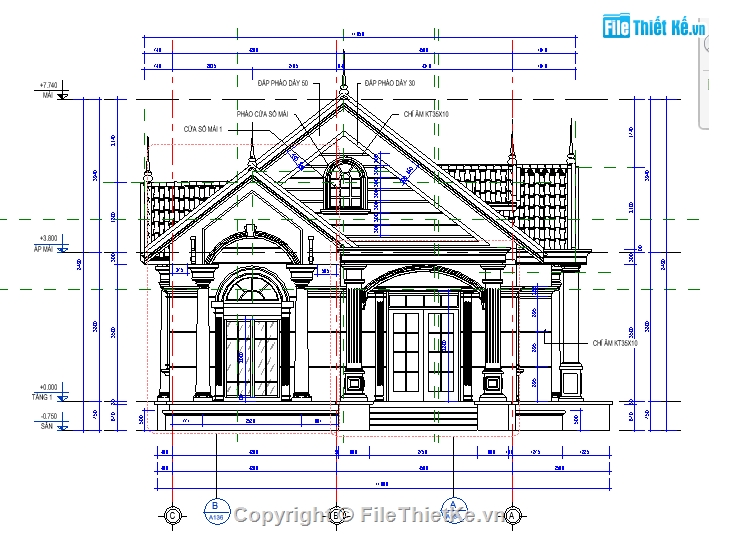 File revit Nhà cấp 4,revit Nhà cấp 4,bản vẽ  revit Nhà cấp 4,revit Nhà cấp 4 mái thái,Nhà cấp 4 mái thái 8.7x15m