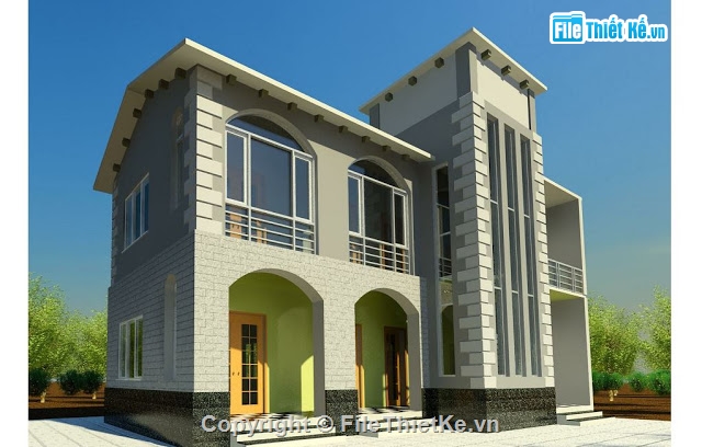 nhà phố  2 tầng,biệt thự 2 tầng,Retvit nhà ở 2 tầng,revit nhà phố 2 tầng,revit biệt thự 2 tầng