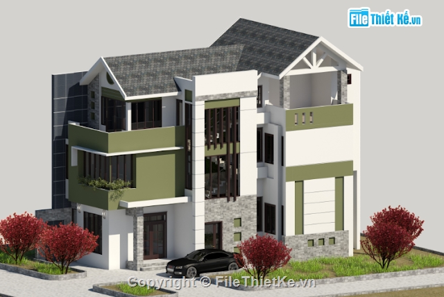 Kiến trúc nhà dân,nội thất nhà,lệch tầng,File revit nhà lệch tầng