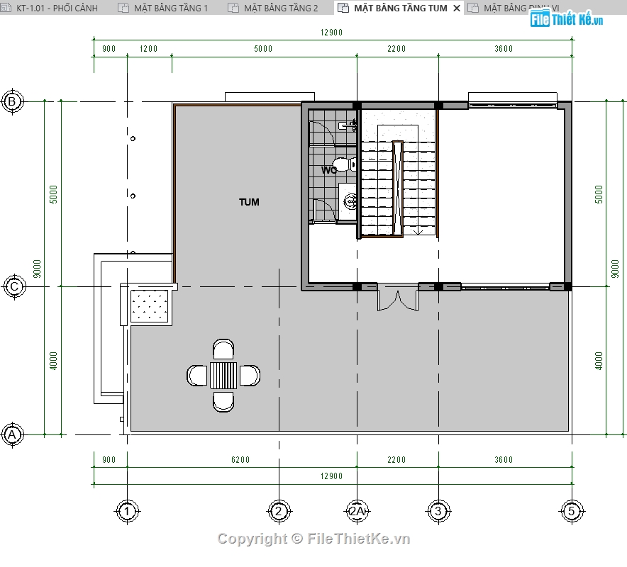revit nhà phố 2 tầng,nhà phố 2 tầng 1 tum revit,revit nhà phố 9x12m,revit nhà phố