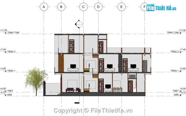 nhà phố 5x20m,REVIT NHÀ PHỐ 2.5,nhà phố 2.5 tầng