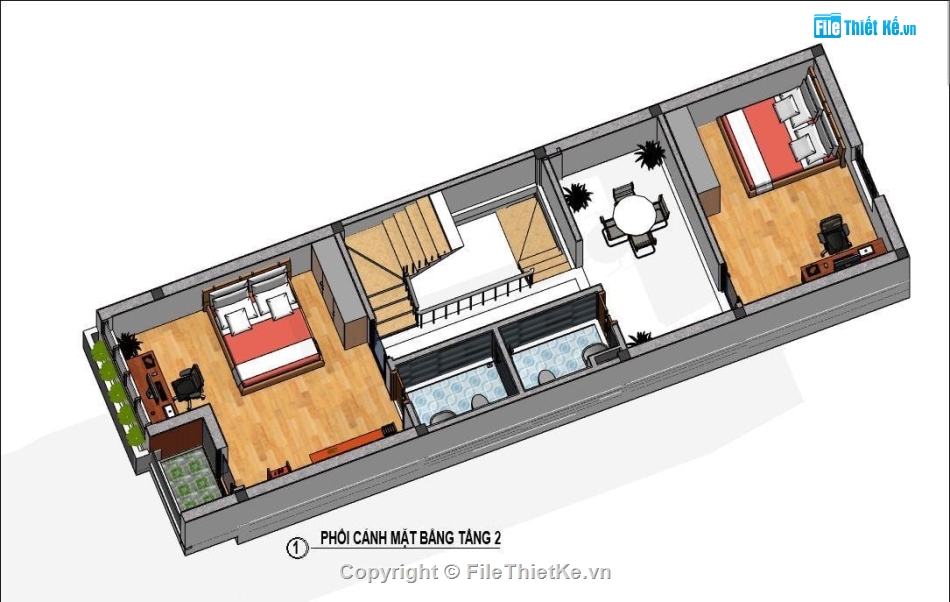 File Revit Nhà phố,File revit nhà phố 3 tầng,Nhà phố 3 tầng revit,revit Nhà phố 3 tầng 5x20m