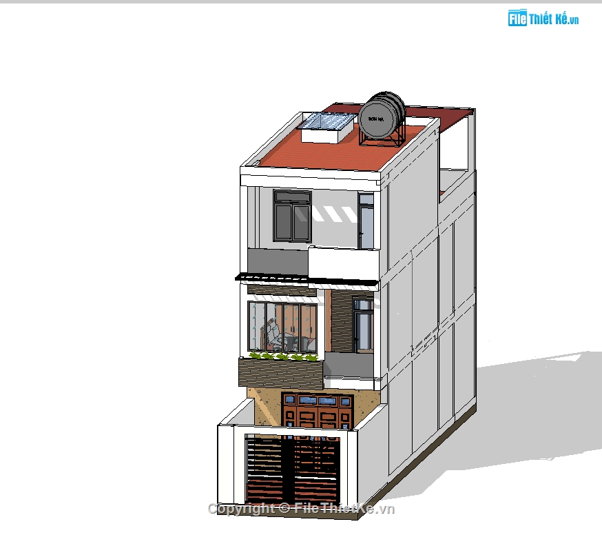 File Revit Nhà phố,File revit nhà phố 3 tầng,Nhà phố 3 tầng revit,revit Nhà phố 3 tầng 5x20m