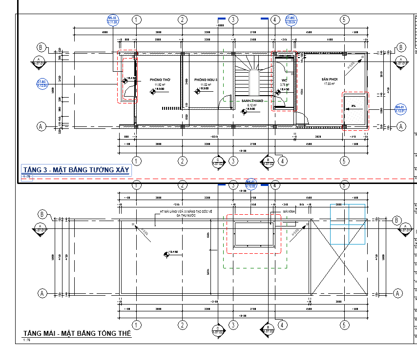 nhà phố 3 tầng,nhà 3 tầng,revit,kết cấu chi tiết