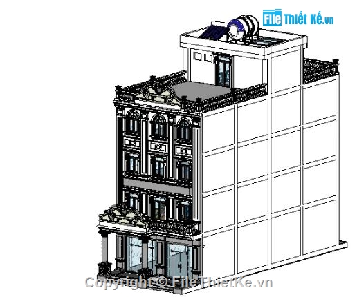 nhà phố 4 tầng 1 tum,file revit nhà phố 4 tầng 1 tum,revit nhà phố 4 tầng 1 tum