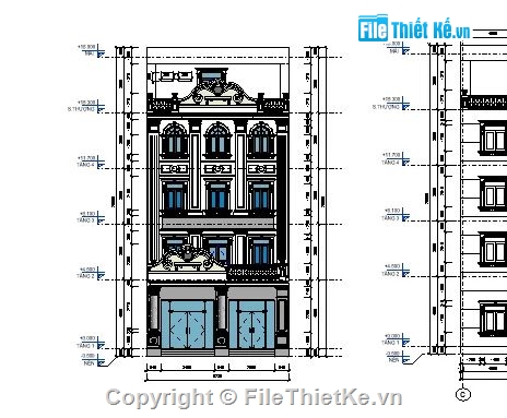 nhà phố 4 tầng 1 tum,file revit nhà phố 4 tầng 1 tum,revit nhà phố 4 tầng 1 tum
