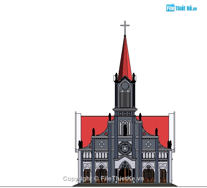 Revit nhà thờ,model nhà thờ,file cad nhà thờ,nhà xứ thiên chúa giáo