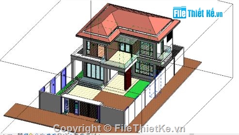 nhà vườn 2 tầng,revit nhà vườn 2 tầng,nhà vườn 2 tầng revit