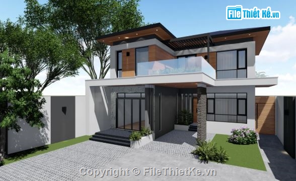 nhà vườn 2 tầng,revit nhà vườn 2 tầng,nhà vườn 2 tầng revit