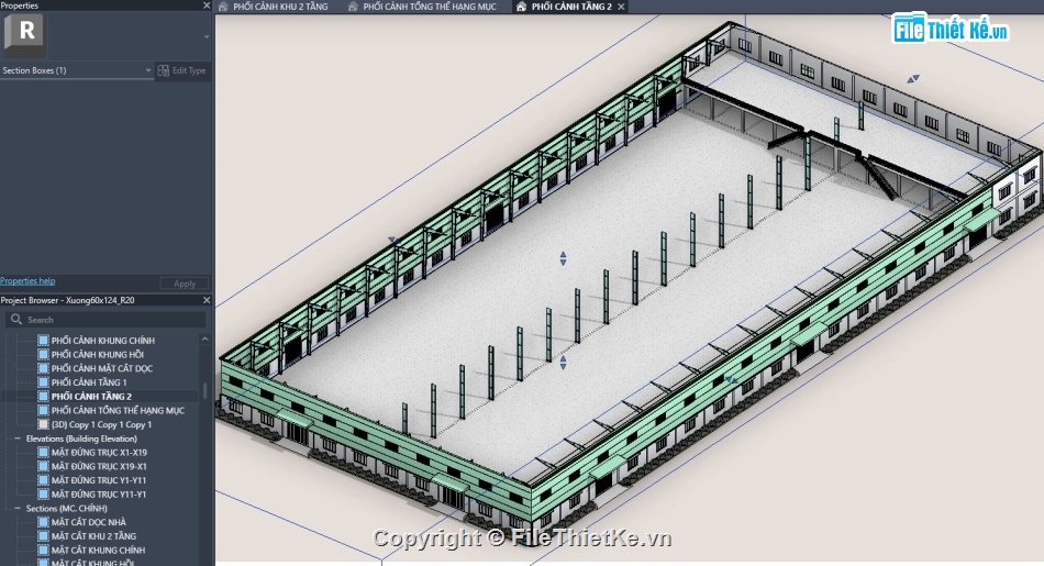 revit kết cấu nhà xưởng,revit nhà xưởng,revit xưởng,model revit nhà xưởng